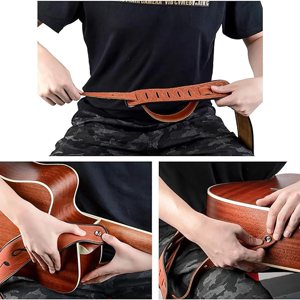 Leather Guitar Strap, 2.8 Inches Width