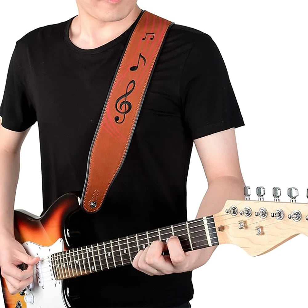 Leather Guitar Strap, 2.8 Inches Width